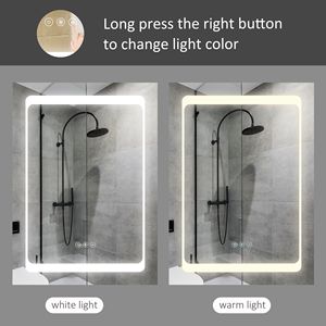 Armadietto a Specchio LED Dimmerabile da Parete, Scaffali di Stoccaggio per Bagno a 3 Livelli con Anta Singola - Product Image 6