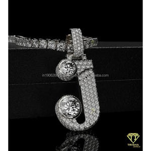 Lab Grown Diamond <b>Initial</b> Pendant <b>Necklace</b> 925 Sterling <b>Silver</b> Custom Charm Personalized <b>Initial</b> Pendants - Product Image 3