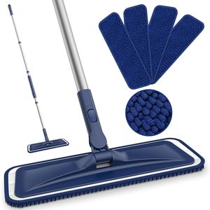 Mop Piatto in Microfibra per Pulizia Pavimenti, Uso Bagnato e Asciutto su Legno Duro, Laminato, Piastrelle e Superfici Dure in Vinile - Product Image 1