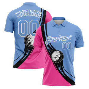 Camisa de Golf de Manga Corta con Estampado Digital para Hombre, de Alta Calidad OEM, Secado Rápido, Transpirable, 140g, Poliéster, Cierre de Botones, Estilo Casual Deportivo - Product Image 2