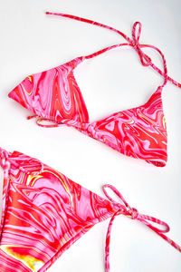 Conjunto de bikini de 3 piezas para mujer, tanga, push-up, cintura alta, halter, acolchado, estampado brasileño, traje de baño de verano - Product Image 5
