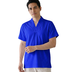Camiseta de algodón blanca de manga corta con cuello en V para hombre, corte regular, informal, de punto, transpirable, de color sólido - Product Image 2