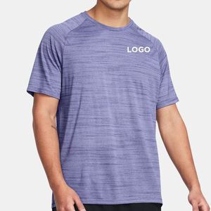 Camiseta Deportiva de Secado Rápido con Logotipo Personalizado Bordado en Lona para Hombre |   Camiseta Deportiva de Manga Raglán Holgada de Color Sólido con Tecnología Dri-Fit - Product Image 1