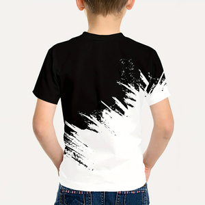 Ensemble T-shirt et short d'été pour garçons, en coton, manches courtes, 2 pièces, vêtements pour enfants, logo personnalisé, OEM ODM, fabricant en gros, Expo - Product Image 2