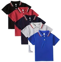 Ensemble de 5 polos unisexes pour l'été, décontractés, écologiques, en jersey compressé, lourds, à séchage rapide, respirants, t-shirts pour enfants