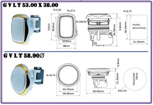 ปุ่มกดเกมอาร์เคด FRO-GVLT 48*48 มม. พร้อมไฟ LED+สวิตช์ K2 สีขาวเงิน พลาสติก+PC/PVC สำหรับเครื่องเล่นเกม - Product Image 2