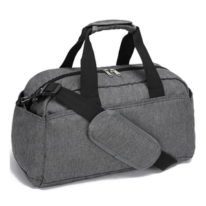 Sac de sport unisexe personnalisé avec logo, robuste, gris, en polyester, sangle réglable, fermeture éclair, 20-30L, décontracté, fitness - Product Image 4