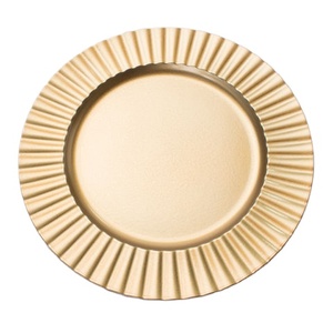 Assiette de présentation avec bord doré, élégante, réutilisable, décorative, pour banquet, mariage, fête, événement, traiteur - Product Image 1