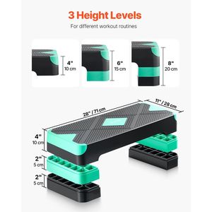 28 pollici allenamento aerobico Stepper Green Home Gym Cardio forza Trainer 4 riser superficie antiscivolo panca altezza passo passo piattaforma - Product Image 4