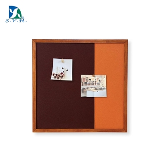 Tablero de Exhibición de Tela Bicolor con Marco de Madera para Notas, Fotos y Organización del Hogar - Product Image 1