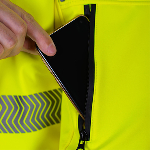 Chaqueta de Trabajo de Invierno para Hombre, 100% Poliéster, con Capucha, Alta Visibilidad, Color Verde, Cierre de Cremallera, Manga Larga, Reflectante y de Seguridad - Product Image 4