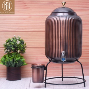 Distributeur de boissons de luxe en cuivre |   Refroidisseur d'eau artisanal en cuivre avec verre |   Fournisseur OEM ODM personnalisé - Product Image 4