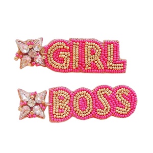 Boucles d'oreilles brodées élégantes de luxe en noir et blanc perlé Cheer Top bijoux élégants et créateur unique dernier cri pour fille - Product Image 3