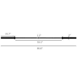 บาร์เบลสีดำขนาด 7.2 ฟุต สำหรับบาร์โอลิมปิก รับน้ำหนักได้ 1500 ปอนด์ พร้อมปลอกหมุนได้และด้ามจับกันลื่นแบบ Knurling - Product Image 2