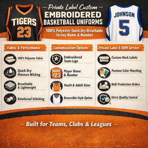 Uniforme de Baloncesto Personalizado con Bordado de Marca Privada, 100% Poliéster, Secado Rápido, Transpirable, Antibacterial, Tela Twill, Tallas Grandes - Product Image 5