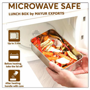 กล่องอาหารสแตนเลสขนาด 1400 มล. ใช้กับไมโครเวฟได้ ป้องกันการรั่วซึม ปลอดสาร BPA พกพาสะดวก สำหรับเก็บอาหารในครัวและอาหารกลางวัน - Product Image 3