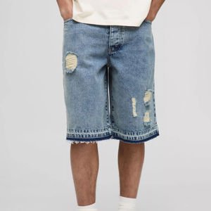 Shorts pour hommes, nouveaux shorts en denim patchwork pour hommes, de haute qualité, respirants, style streetwear, en coton extensible, jeans courts classiques - Product Image 5