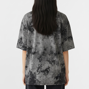 Ropa Casual de Verano para Mujer al por Mayor, Lavado Ácido, Manga Corta, Cuello Redondo, Ecológica, 100% Algodón, Apliques Personalizables, a la Moda - Product Image 2