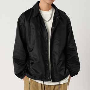 Chemise-veste pour homme, coupe ample, couleur unie, col rabattu, manches régulières, style décontracté, tissu polyester, vêtements de printemps - Product Image 4