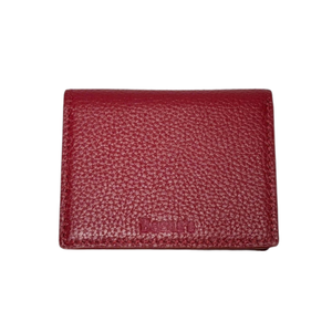 Portefeuille fin minimaliste en cuir de vachette véritable rouge, pliable, pour cartes et argent, pour un usage quotidien décontracté - imperméable, fait main, unisexe - Product Image 1