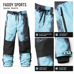 Pantalons de snowboard amples pour hommes et femmes, imperméables, coupe-vent, isolés, pantalons de ski surdimensionnés, coupe ample, vêtements de sport d'hiver pour l'extérieur - Product Image 4