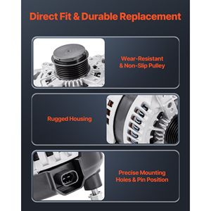 Alternatore per auto compatibile con Buick Enclave Base 3.6L 2012-2013, Chevy Traverse LT 2009-2016, GMC Acadia SLT 2007-2015, Saturn-11252 - Product Image 4