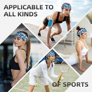 Custom Logo <b>Sports</b> Headband Sweat Wicking Stretch Headband for Gym Fitness Running Cycling and Outdoor Training Headbands - Product Image 4