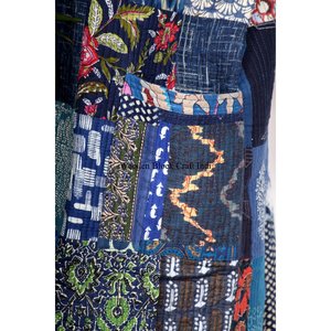 Kimono indien fait main en coton kantha pour femme et homme, élégant vêtement de plage, peignoir, couvre-maillot de bain, kimono patchwork, cadeau pour femme - Product Image 2