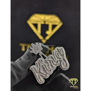 Iced Out <b>King</b> Pendant With <b>Crown</b> Lab grown Diamond with Stones Fashion Jewelry for Special Occasions By Trisha Jewels - Product Image 3