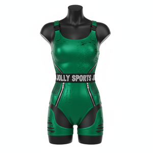 Traje de baño de una pieza para mujer, 240 GSM, poliéster y spandex, verde oscuro, logotipo personalizado, traje de baño para mujer - Product Image 1