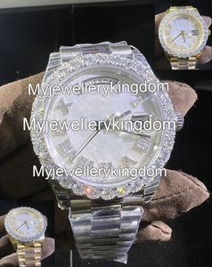 Reloj con Diamantes Moissanite: Lujo Hip Hop, Acero Inoxidable, Reloj para Él, Reloj con Diamantes, Relojes con Diamantes Personalizados - Product Image 3