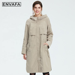 Veste coupe-vent, nouvelle mode printemps, imperméable, sur mesure, longue veste à capuche pour femmes, imperméable grande taille, trench-coat vert pour femmes - Product Image 4