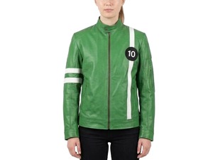 Ben 10 Green Real <b>Leather</b> Jacket Biker Cosplay Costume Comic Con <b>Outfit</b> - Product Image 3