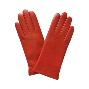 Gants de poignet tactiles en cuir rouge, thermiques, respirants, non doublés, style uni, pour le ski d'hiver, les sports de plein air et les tenues décontractées - Product Image 1