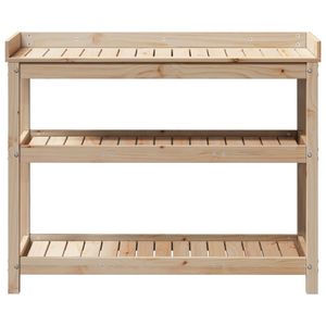 Table de jardinage en bois massif de pin avec étagères 42,5"x17,7"x34,1"-Bois massif de pin - Product Image 5