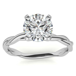 Anillo de oro de diseño de 9k/10/18k para mujer con diamante de corte redondo cultivado en laboratorio, estilo infinito retorcido pequeño, ideal para fiestas. - Product Image 1