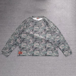 2026 <b>Men</b> Distressed Camo Thermal <b>Long</b> <b>Sleeve</b> Shirt Waffle Knit Woodland Arctic Camo Boxy Fit Grunge Streetwear Layering <b>Top</b> OEM - Product Image 2