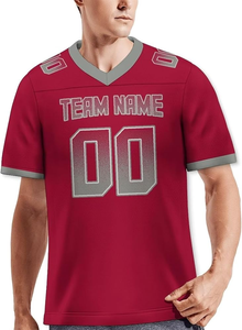 Maillot de football américain personnalisé anti-bactérien à manches courtes, uniforme de match, taille XL et plus, transfert thermique - Product Image 5