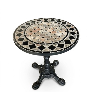 Table basse de luxe en fer forgé européen, résistante aux intempéries, sur mesure, pour l'extérieur, ensemble de jardin 4 places pour jardin - Product Image 1
