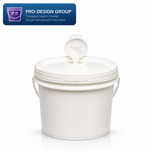 8L Wet Wipes <b>Bucket</b> <b>with</b> Flip Top <b>Lid</b> for Wipe Dispensing, Leakproof Storage Solution - Product Image 1