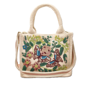 Sac fourre-tout en toile de coton brodé et perlé, réutilisable, pour le shopping, la plage, les voyages, sac à bandoulière pour femme, usage quotidien BY MULTI CRAFT - Product Image 6
