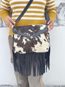 Nouveau sac à main de créateur fait à la main en fourrure de vachette avec franges sacs à franges Gypsy Stylish Vintage Hair on Hair Bags pour femmes - Product Image 5