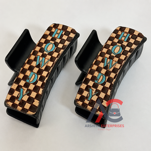New Fashion Women Personalized Hair Accessories Hand <b>Tooled</b> Leather New Design Custom Logo Acetate Hair Claw <b>Clip</b> for Hair Care - Product Image 1