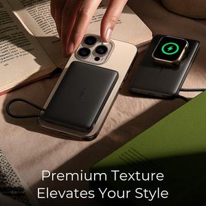 Lisen אולטרה-דק 3-in-1 10000mah בנק כוח מגנטי עם מובנה USB USB כבל USB מובנה עבור iPhone 17 16 Iwatch - Product Image 3