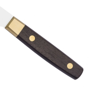 Couteaux à steak classiques avec manche en bois foncé, rivets en laiton et lame en acier inoxydable dentelée pour table à manger, restaurant, viande - Product Image 5