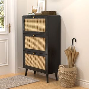 Mobiletto Portascarpe Moderno e Semplice in Metallo e MDF, Organizzatore per Casa, Soggiorno, Ingresso, Magazzino - Product Image 4