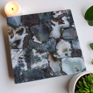 Sous-verres en agate mousse classiques, naturels, absorbants et écologiques pour garder votre table au sec. - Product Image 1