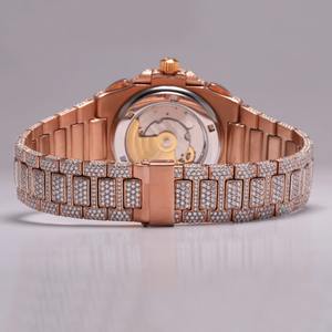 Montre Hip Hop Unisexe en Moissanite et Diamant, Haute Qualité, Plaqué Or Rose 18K, Acier Inoxydable, Véritable Or Rose 18K, Tendance Affaires - Product Image 2