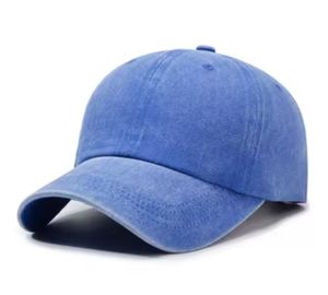 Gorra de béisbol de color liso lavado con efecto envejecido, de algodón suave, con bordado y estampado en caliente, de 6 paneles, estilo casual para papá - Product Image 1