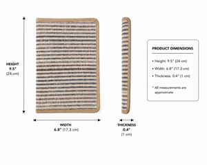 Jute Business Case 9.5 x 6.8 x 0.4 Inch Striped Design Protective Cover for <b>Documents</b> and <b>Folder</b> - Product Image 2
